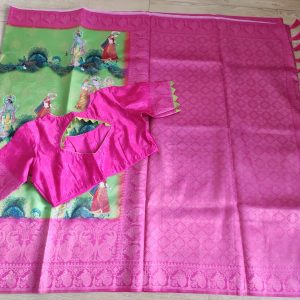 Banaras Soft Silk Kalamkari Saree