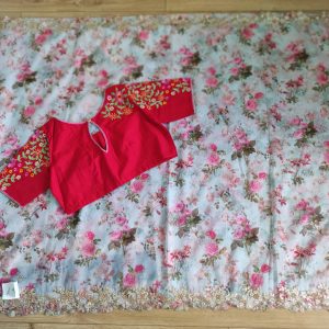 Premium Organza Floral Saree