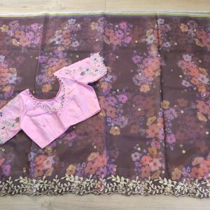 Pure Organza Floral Saree