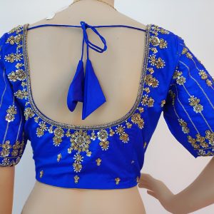 Maggam Work Blouse - Royal Blue