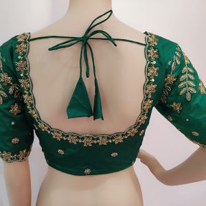 Maggam Work Blouse - Dark Green