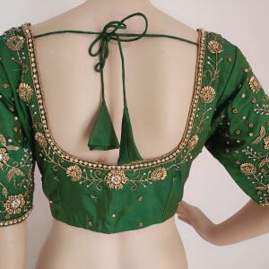 Maggam Work Blouse - Double shade Green
