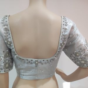 Maggam Work Blouse - Silver