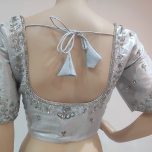 Maggam Work Blouse - Silver
